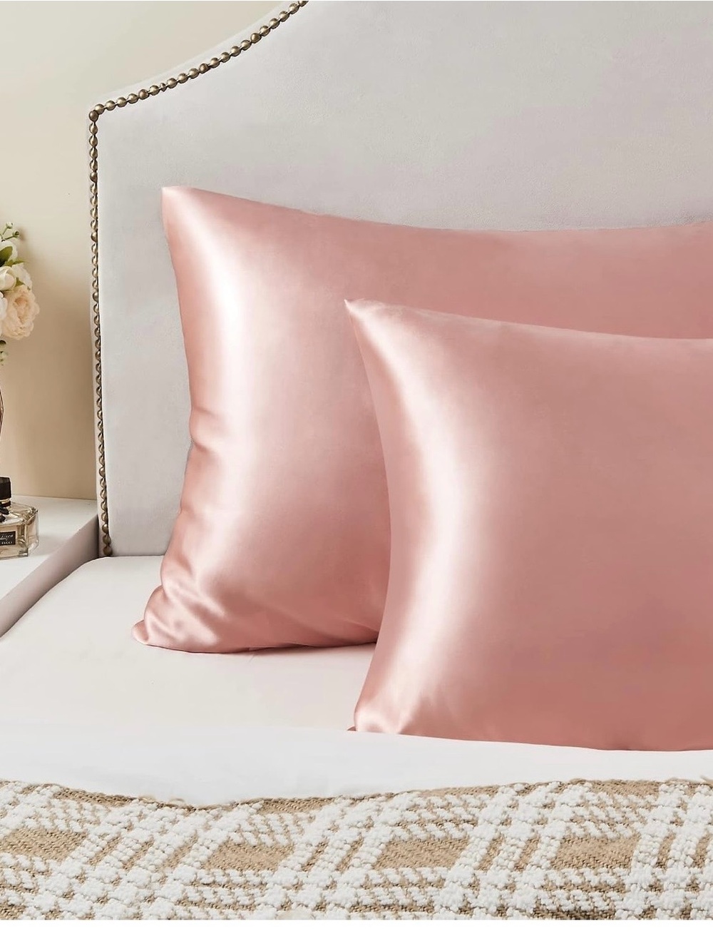 Silky Rose Pink Pillowcase Pair - Luxury Satin Home Bedding